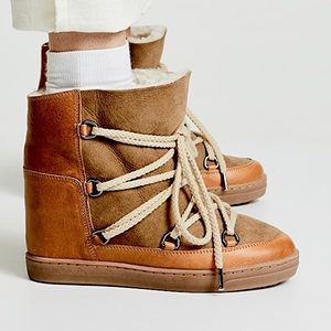 ALDO Shearling Leather Boots with hidden wedge